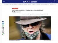 Bild zum Artikel: Udo Lindenberg nennt Maskenverweigerer „hirntote Risikopiloten“