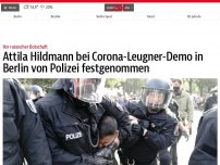 Bild zum Artikel: Attila Hildmann bei Corona-Leugner-Demo in Berlin von Polizei weggebracht