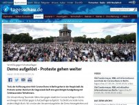 Bild zum Artikel: Berliner Polizei löst Demo gegen Corona-Maßnahmen auf