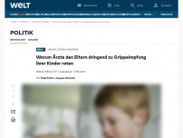 Bild zum Artikel: Ärzte raten Eltern dringend zu Grippeimpfung ihrer Kinder