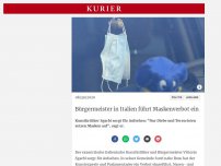 Bild zum Artikel: Bürgermeister in Italien führt Maskenverbot ein