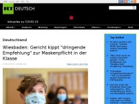 Bild zum Artikel: Wiesbaden: Gericht kippt 'dringende Empfehlung' zur Maskenpflicht in der Klasse
