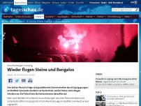 Bild zum Artikel: Leipzig: Wieder fliegen Steine und Bengalos
