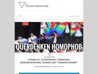 Bild zum Artikel: Widerlich: “Querdenken” zerreißen Regenbogenfahne, nennen LGBT “Kinderschänder”