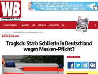 Bild zum Artikel: Tragisch: Starb Schülerin in Deutschland wegen Masken-Pflicht?