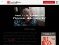 Bild zum Artikel: Corona und die Einsamkeit in den Pflegeheimen – ein lesenswerter Brief