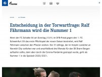Bild zum Artikel: Entscheidung in der Torwartfrage: Ralf Fährmann wird die Nummer 1