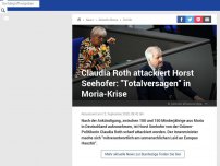 Bild zum Artikel: Claudia Roth attackiert Horst Seehofer: 'Totalversagen' in Moria-Krise