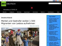 Bild zum Artikel: Merkel und Seehofer wollen 1.500 Migranten von Lesbos aufnehmen