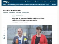 Bild zum Artikel: Union und SPD sind sich einig – Deutschland will rund 1500 Migranten aufnehmen
