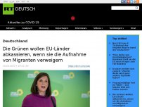 Bild zum Artikel: Die Grünen wollen EU-Länder abkassieren, wenn sie die Aufnahme von Migranten verweigern