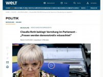 Bild zum Artikel: Claudia Roth beklagt Verrohung im Parlament – „Frauen werden demonstrativ missachtet“