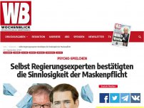 Bild zum Artikel: Selbst Regierungsexperten bestätigten die Sinnlosigkeit der Maskenpflicht