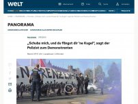 Bild zum Artikel: „Schubs mich, und du fängst dir ne Kugel“, sagt der Polizist zum Demonstranten