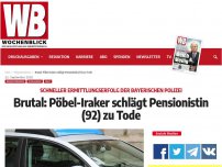 Bild zum Artikel: Brutal: Pöbel-Iraker schlägt Pensionistin (92) zu Tode