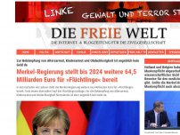Bild zum Artikel: Merkel-Regierung stellt bis 2024 weitere 64,5 Milliarden Euro für »Flüchtlinge« bereit
