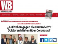 Bild zum Artikel: „Aufstehen gegen die Dummheit“: Doktoren klärten über Corona auf