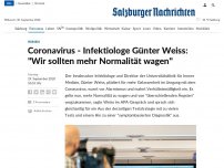 Bild zum Artikel: Innsbrucker Infektiologe Weiss für Wagen von mehr Normalität