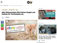 Bild zum Artikel: eBay Kleinanzeigen führt härtere Regeln und Verbote für Tierverkäufer ein