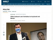 Bild zum Artikel: Söder bedauert sein Verhalten im Asylstreit mit Merkel