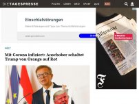 Bild zum Artikel: Mit Corona infiziert: Anschober schaltet Trump von Orange auf Rot