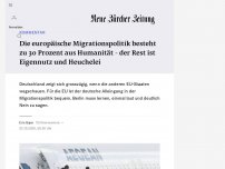 Bild zum Artikel: Die europäische Migrationspolitik besteht zu 30 Prozent aus Humanität - der Rest ist Eigennutz und Heuchelei