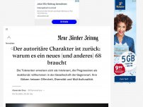 Bild zum Artikel: Der autoritäre Charakter ist zurück: warum es ein neues (und anderes) 68 braucht