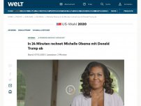 Bild zum Artikel: In 24 Minuten rechnet Michelle Obama mit Donald Trump ab