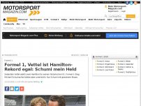 Bild zum Artikel: Formel 1 - Vettel ist Hamilton-Rekord egal: Schumi bleibt immer mein Held