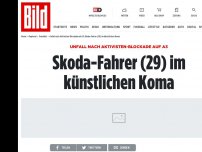 Bild zum Artikel: Blockade-Unfall auf A3 - Skoda-Fahrer (29) im künstlichen Koma
