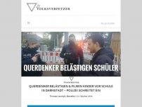 Bild zum Artikel: Querdenker belästigen & filmen Kinder vor Schule in Darmstadt – Polizei schreitet ein