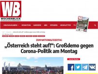 Bild zum Artikel: „Österreich steht auf!“: Großdemo gegen Corona-Politik am Montag