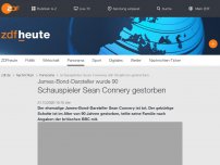 Bild zum Artikel: Schauspieler Sean Connery gestorben