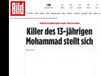 Bild zum Artikel: In Berliner Park erstochen - Killer des 13-jährigen Mohammad stellt sich