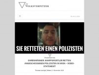 Bild zum Artikel: Ehrenmänner: Kampfsportler retten angeschossenen Polizisten in Wien – Video-Statement