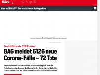 Bild zum Artikel: Coronavirus - Schweiz: 6126 neue Coronavirus-Ansteckungen innert 24 Stunden
