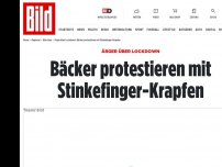 Bild zum Artikel: Ärger über Lockdown - Bäcker protestieren mit Stinkefinger-Krapfen