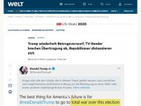 Bild zum Artikel: Trump wiederholt Betrugsvorwurf, TV-Sender brechen Übertragung ab, Republikaner distanzieren sich