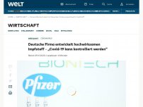 Bild zum Artikel: Zu 90 Prozent wirksam – Biontech plant noch im November Zulassungsantrag für Impfstoff