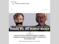 Bild zum Artikel: Wir sollen zum Schweigen gebracht werden: Pandemie-Leugner Wodarg fordert 250.000€ von Volksverpetzer!