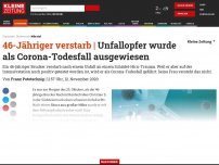 Bild zum Artikel: Unfallopfer wurde als Corona-Todesfall ausgewiesen