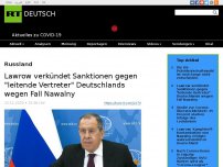 Bild zum Artikel: Lawrow verkündet Sanktionen gegen 'leitende Vertreter' Deutschlands wegen Fall Nawalny