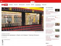 Bild zum Artikel: Vandalismus mal (Thomas) Anders: Berliner U-Bahn mit Modern Talking-Stickern beklebt