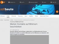 Bild zum Artikel: Merkel: Kontakte auf Minimum beschränken