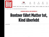 Bild zum Artikel: Horror-Unfall bei Riederich - Rentner fährt Mutter tot, Kind überlebt