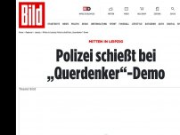 Bild zum Artikel: Zur Gefahrenabwehr - Polizei schießt bei Querdenker-Demo