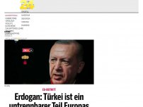 Bild zum Artikel: Erdogan: Türkei ist ein untrennbarer Teil Europas