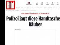 Bild zum Artikel: DUO ÜBERFÄLLT SENIORIN - Polizei jagt diese Handtaschen-Räuber