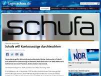 Bild zum Artikel: Auskunftei Schufa will Kontoauszüge durchleuchten