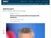 Bild zum Artikel: Hinweis auf Interessenkonflikt bei leitendem RKI-Mitarbeiter